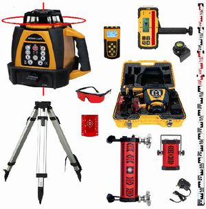Spot-On SRL210MCS Rotary Laser Level HVP2/DDG Horizontal Vertical Plumb2 & Digital Dual Grade 800m Machine Control Set + Promotion Rotary Lasers