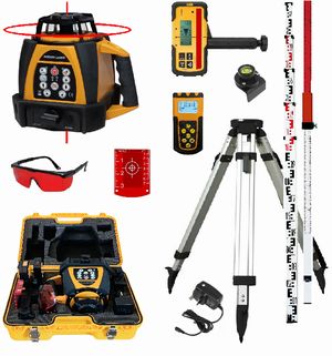 Spot-On SRL210CSS Rotary Laser Level HVP2/DDG Horizontal Vertical Plumb2 & Digital Dual Grade 800m XPro Construction Site Set + Promotion Rotary Lasers