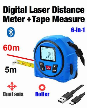 SmartTape SDLT60R Red Beam 6-in-1 Digital Laser Distance Meter 60m Roller + 5m Tape Measure + Special Promotion Offer
 Laser Tape Measures