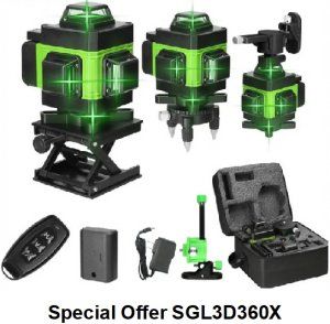 Spot-On GreenLiner 3D 360 Multi Line Laser Level Pro Set Cross & Multi Line Lasers
