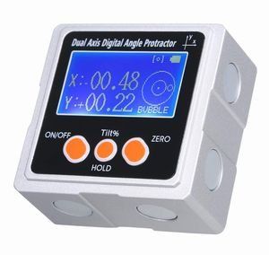 Spot-On Dual Axis Digital Protractor 0.02° Magnetic 3-Sides w/Backlight [Industrial Grade] Digital Protractors